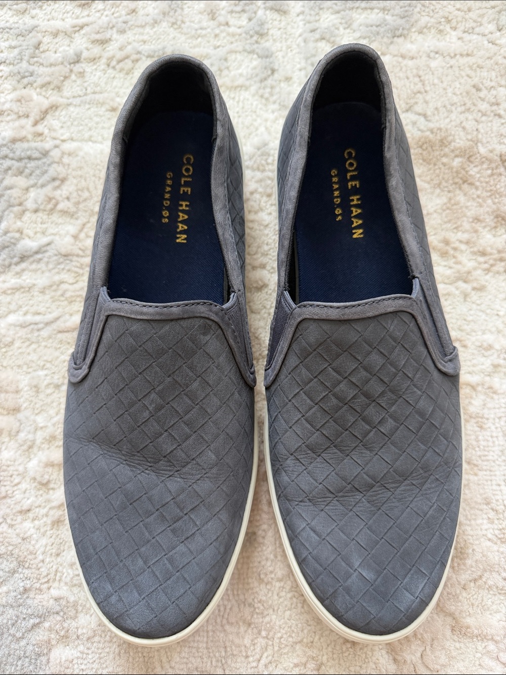 Cole Haan Gray Woven Slip-On Loafers